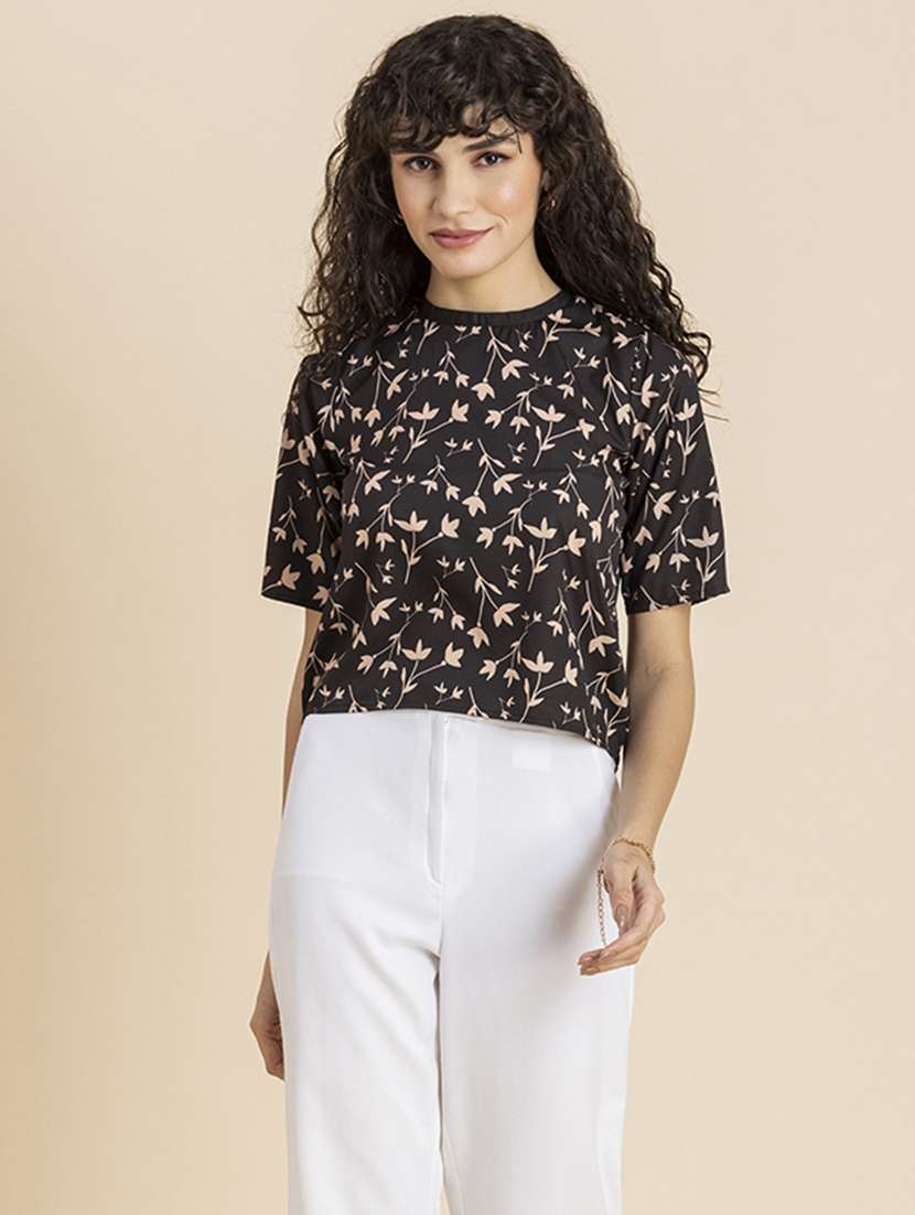 women's straight round neck top - 20272091 -  Standard Image - 1