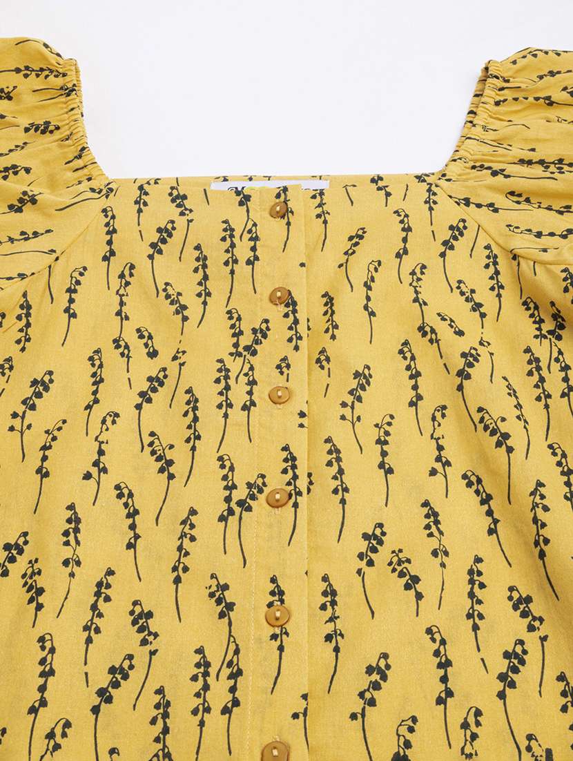 women yellow floral top - 20272095 - Standard Image - 4
