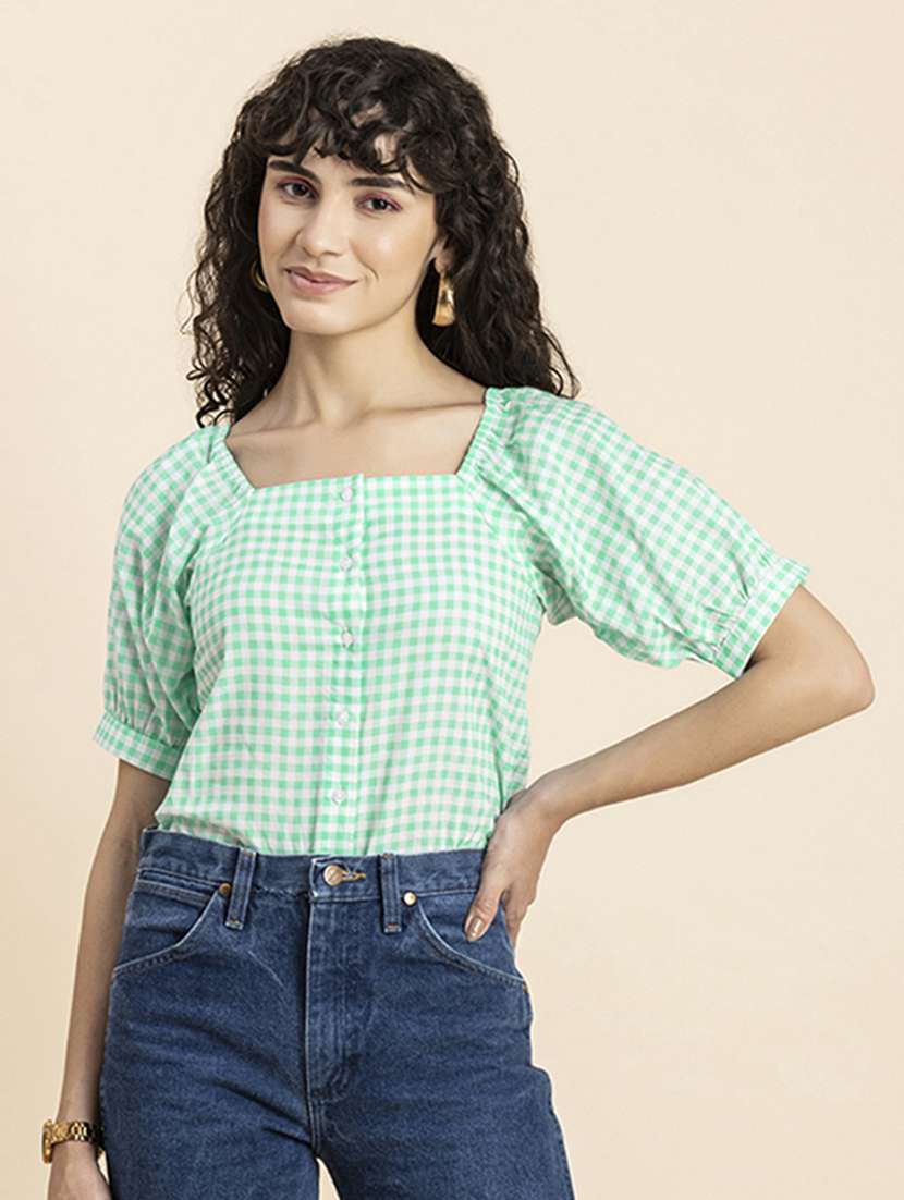 women's blouson square neck top