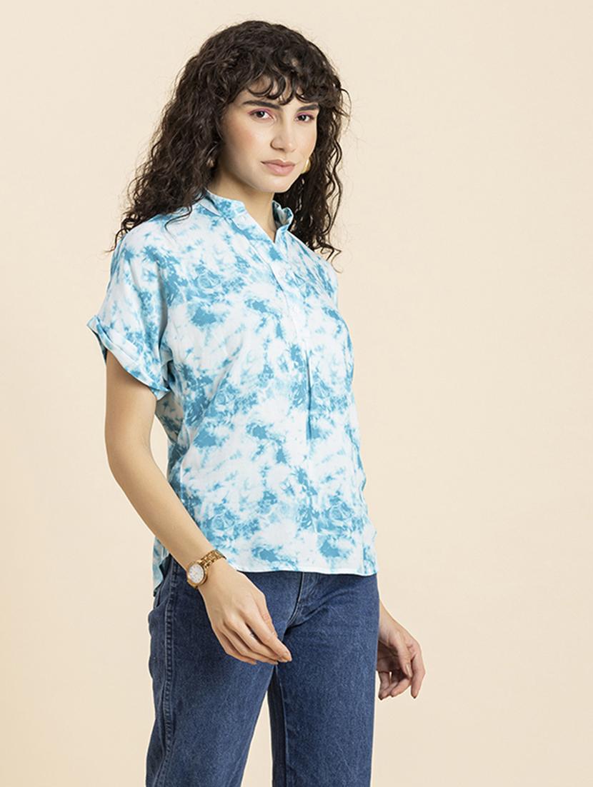 women's straight mandarin neck top - 20272104 -  Standard Image - 1