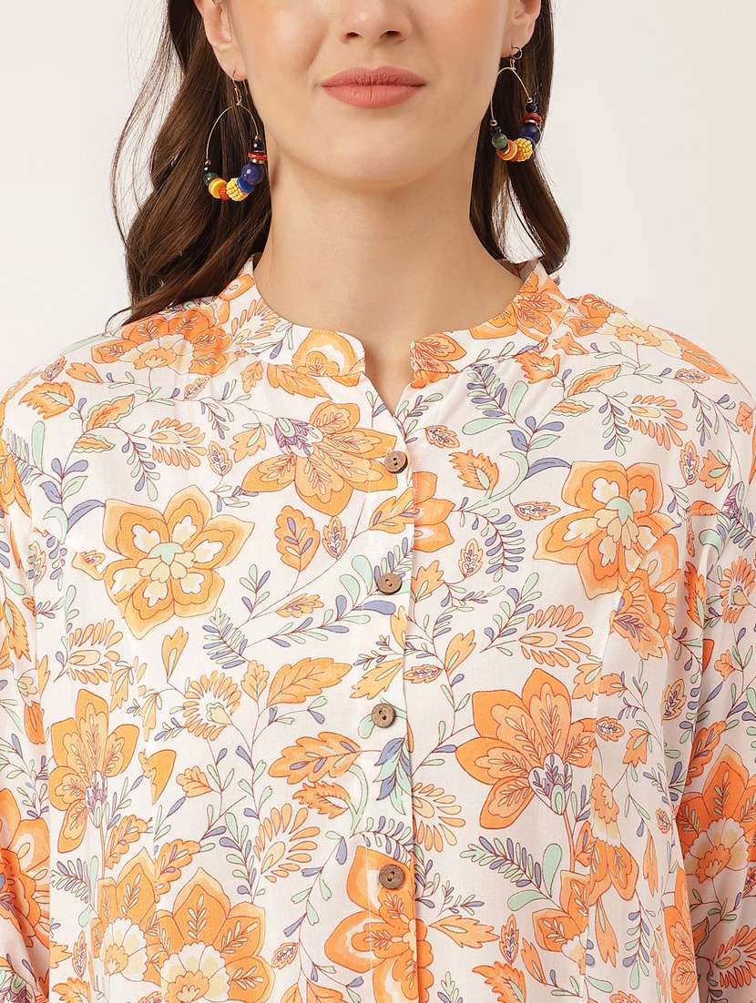 women's a line mandarin neck top - 20272185 - Standard Image - 4