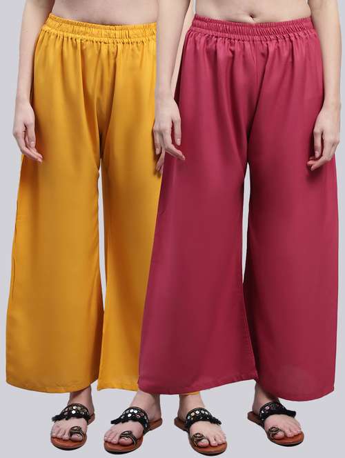 pack of 2 solid flared palazzo