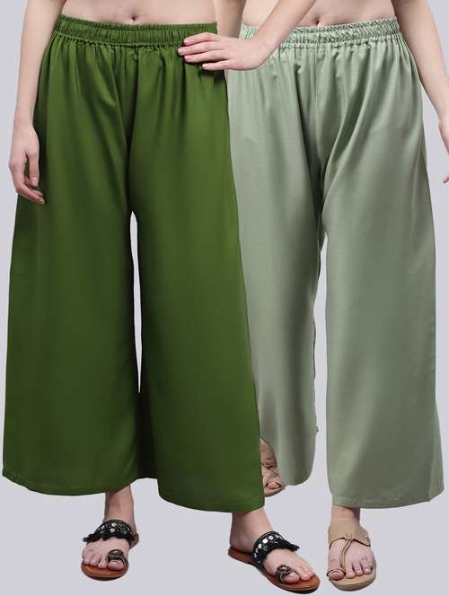 pack of 2 solid flared palazzo