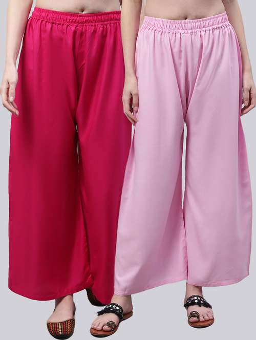 pack of 2 solid flared palazzo