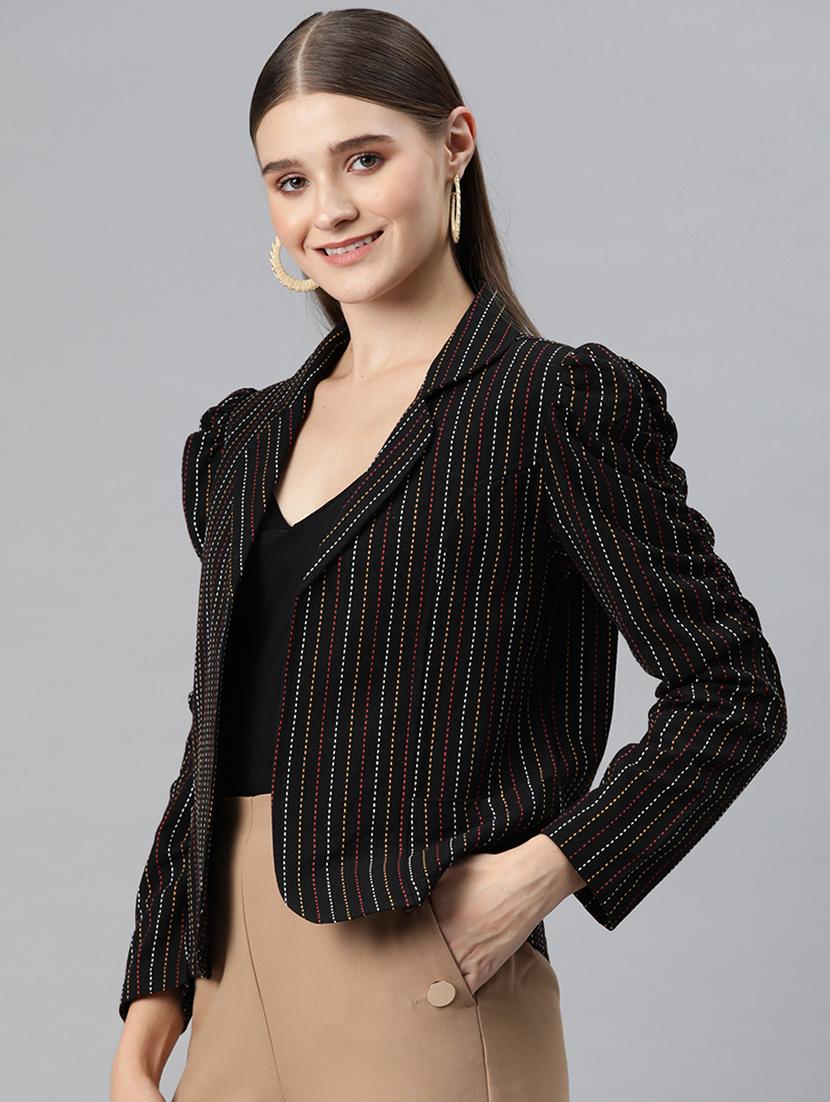 black striped puff sleeves balzer - 20273764 -  Standard Image - 1