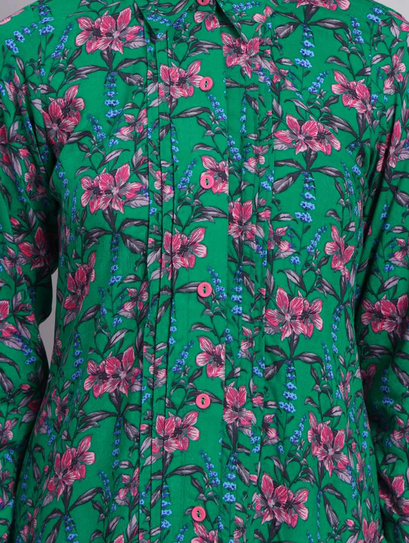 women floral printed high-low kurti - 20273778 -  Standard Image - 4