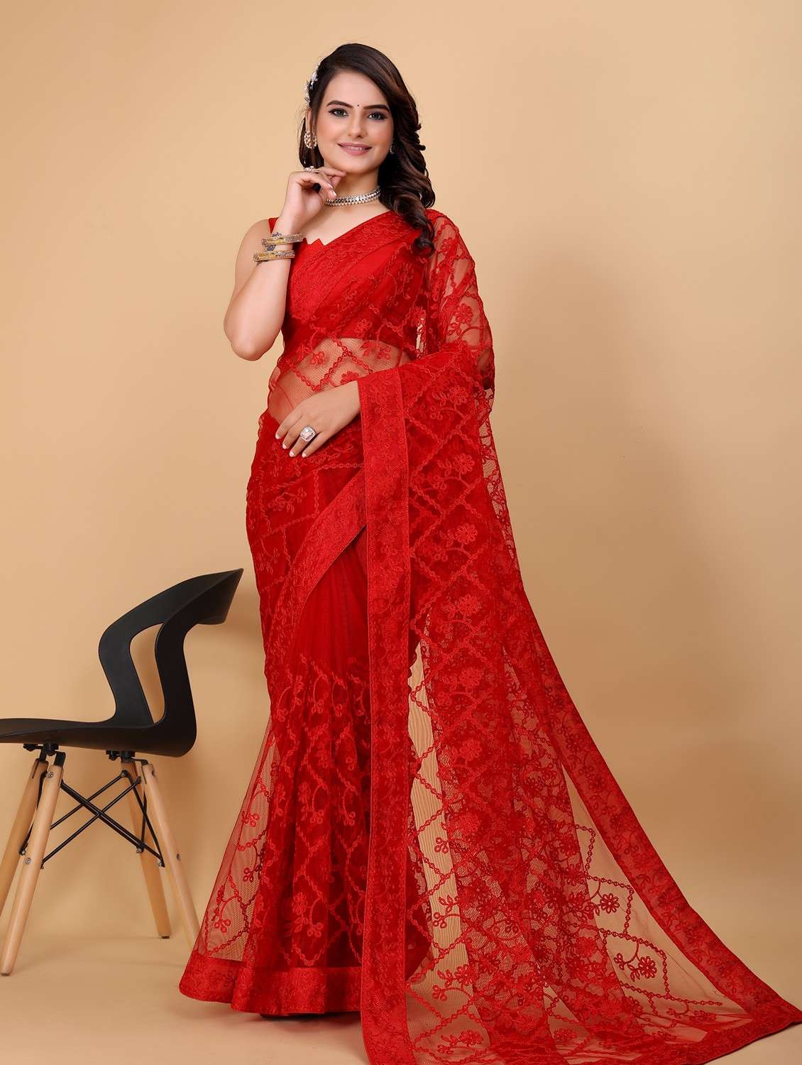 women's embroidered saree