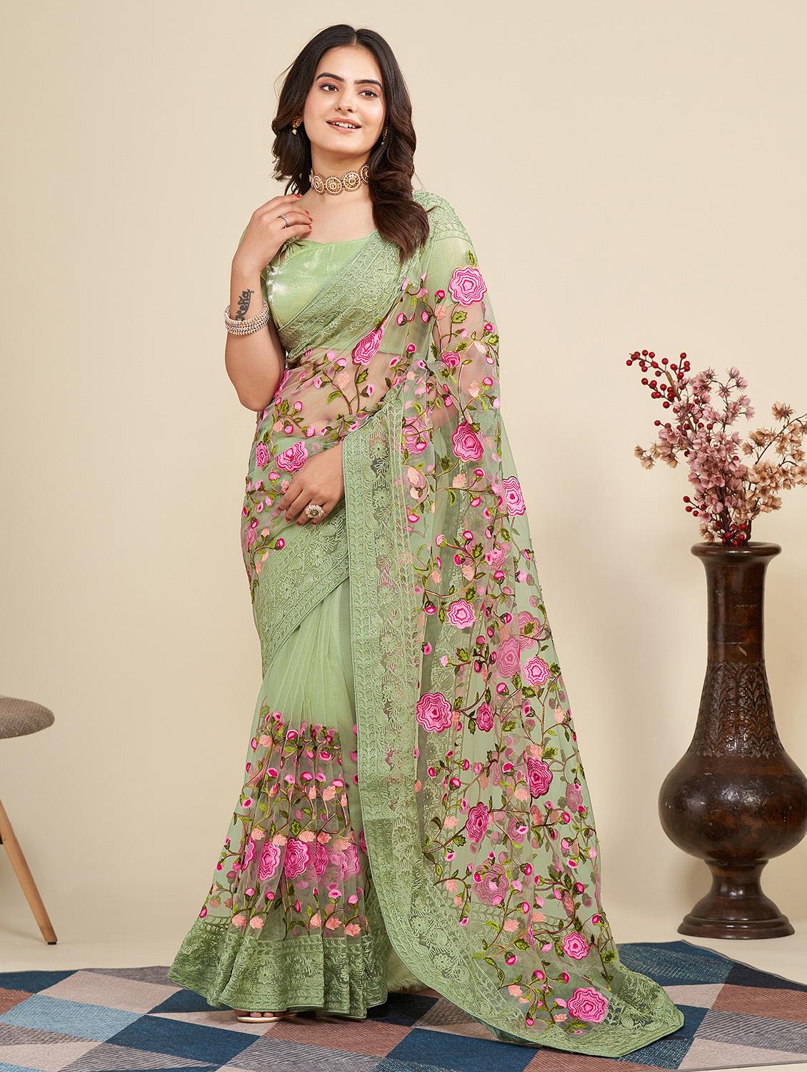 women's embroidered saree with blouse - 20276426 -  Zoom Image - 0