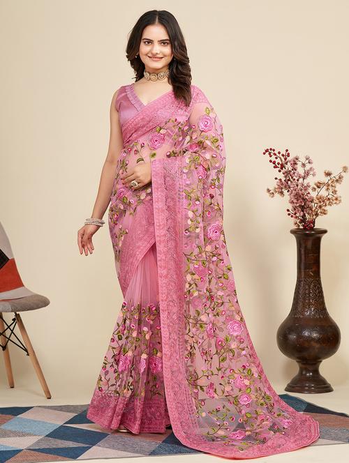 women's embroidered saree with blouse - 20276428 -  Standard Image - 0