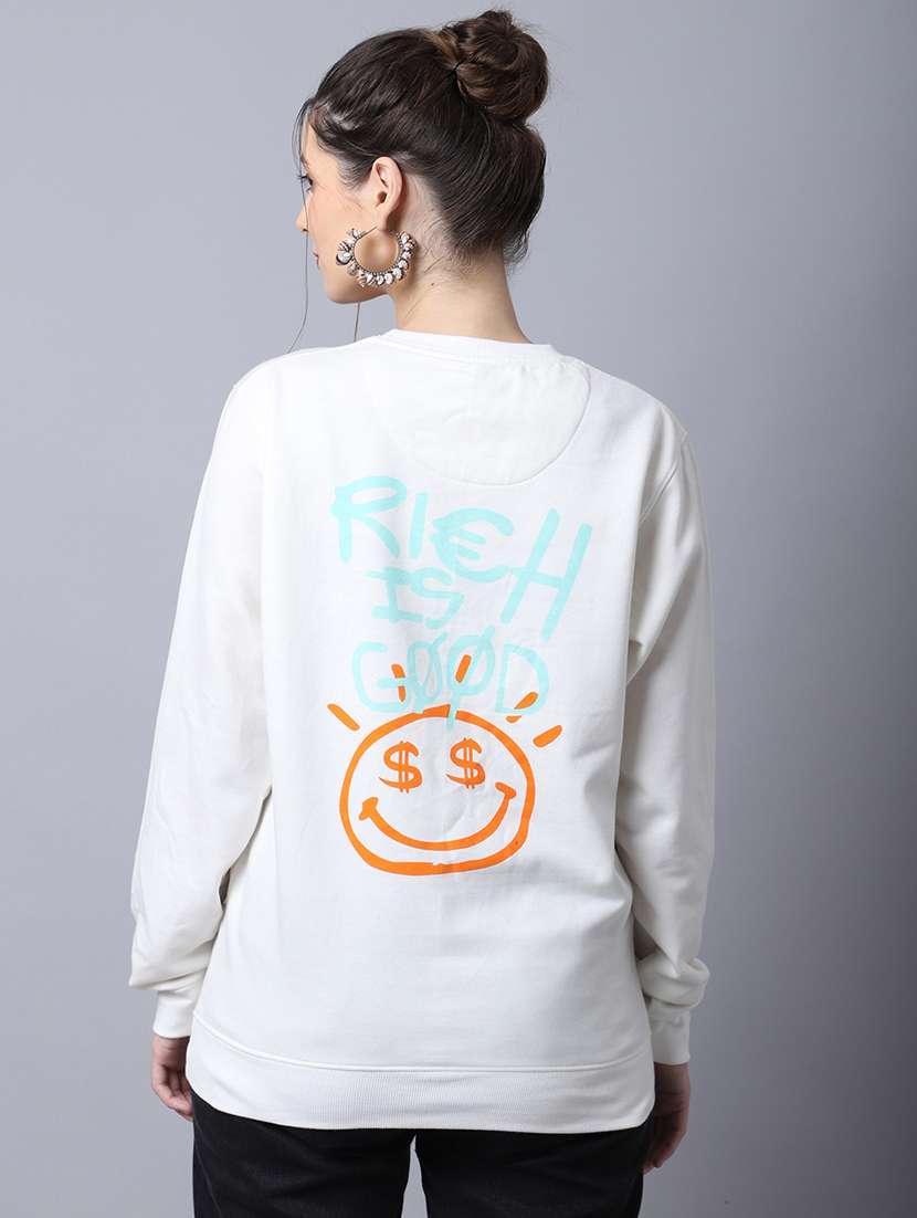 white typography regular sweatshirt - 20276567 -  Standard Image - 1