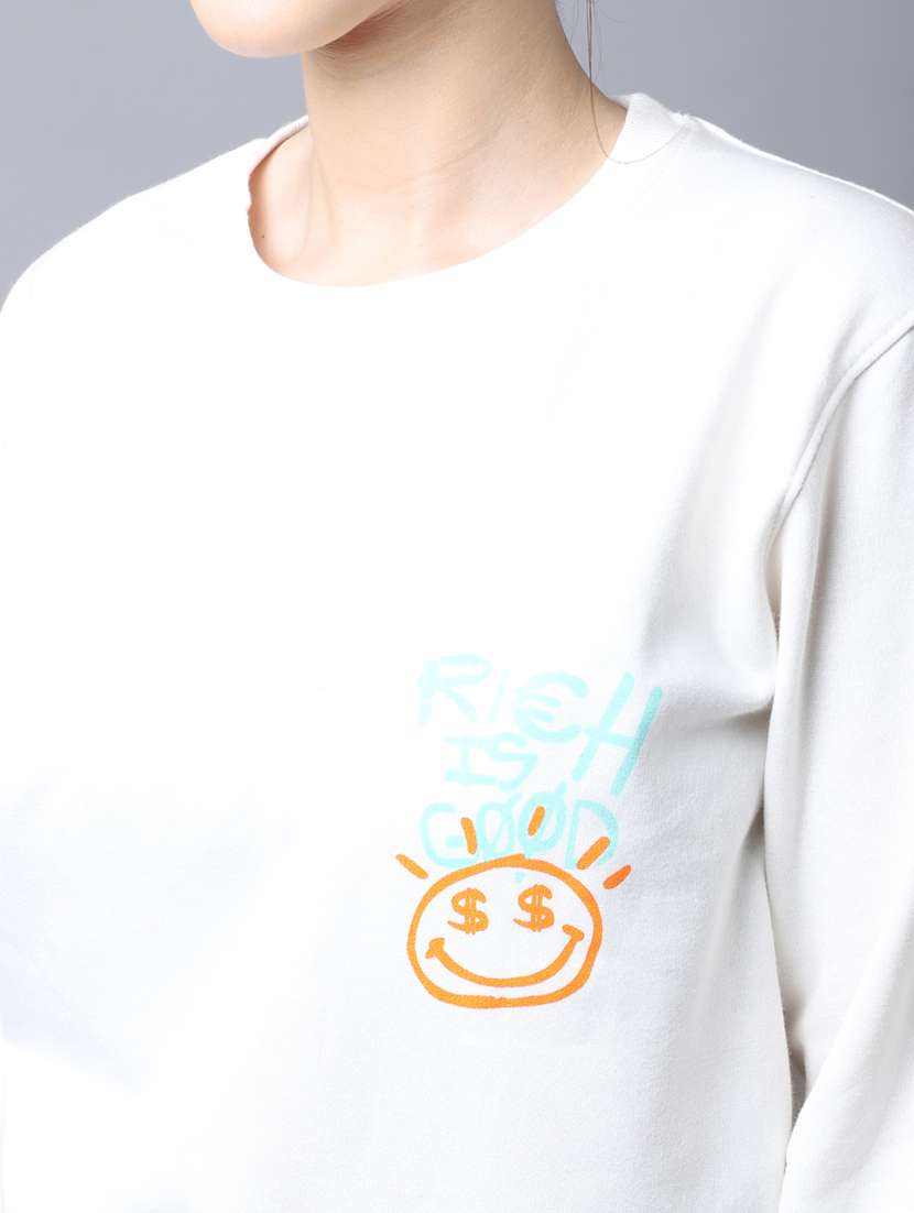white typography regular sweatshirt - 20276567 - Standard Image - 4