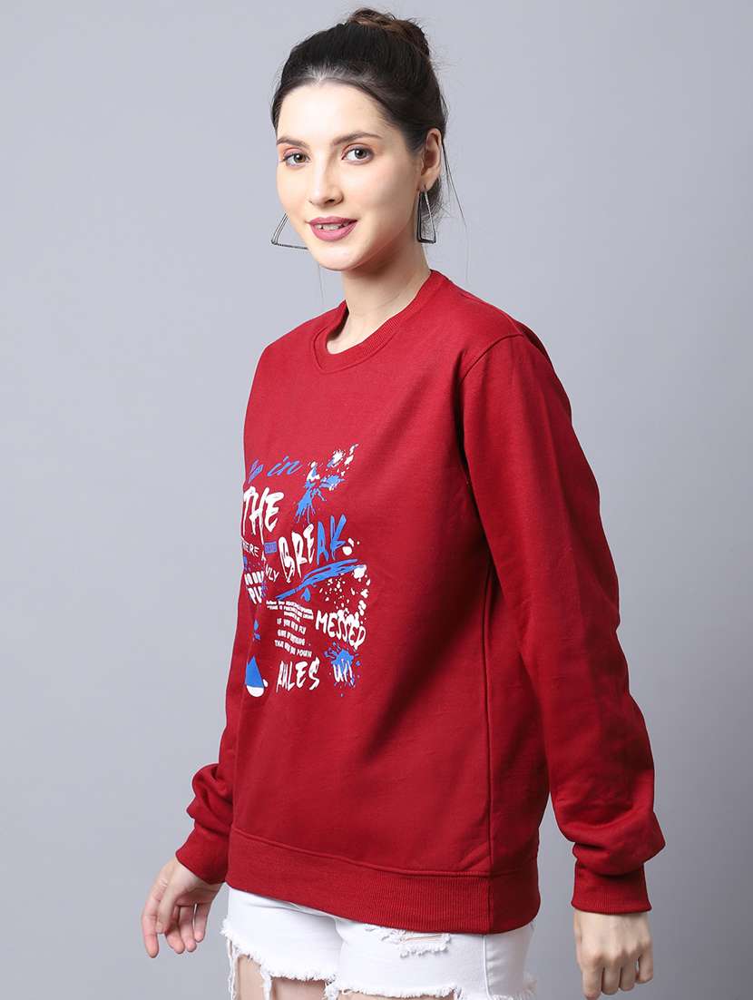 women's front print sweatshirt