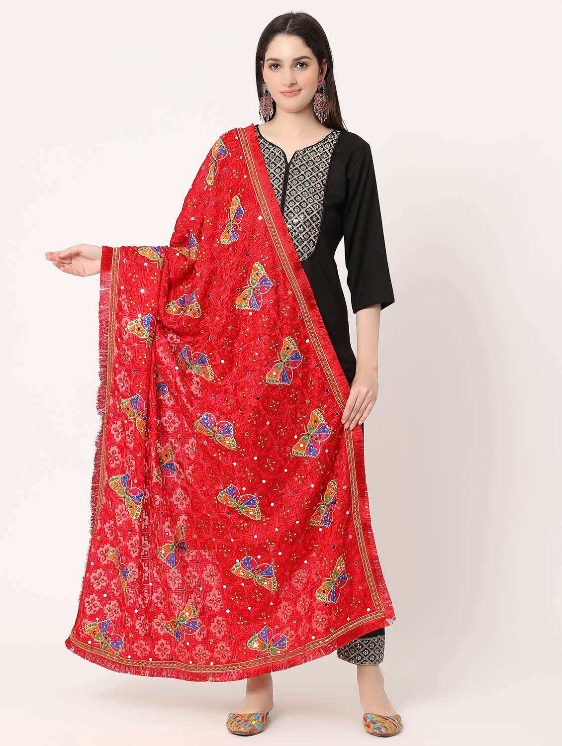 red phulkari dupatta
