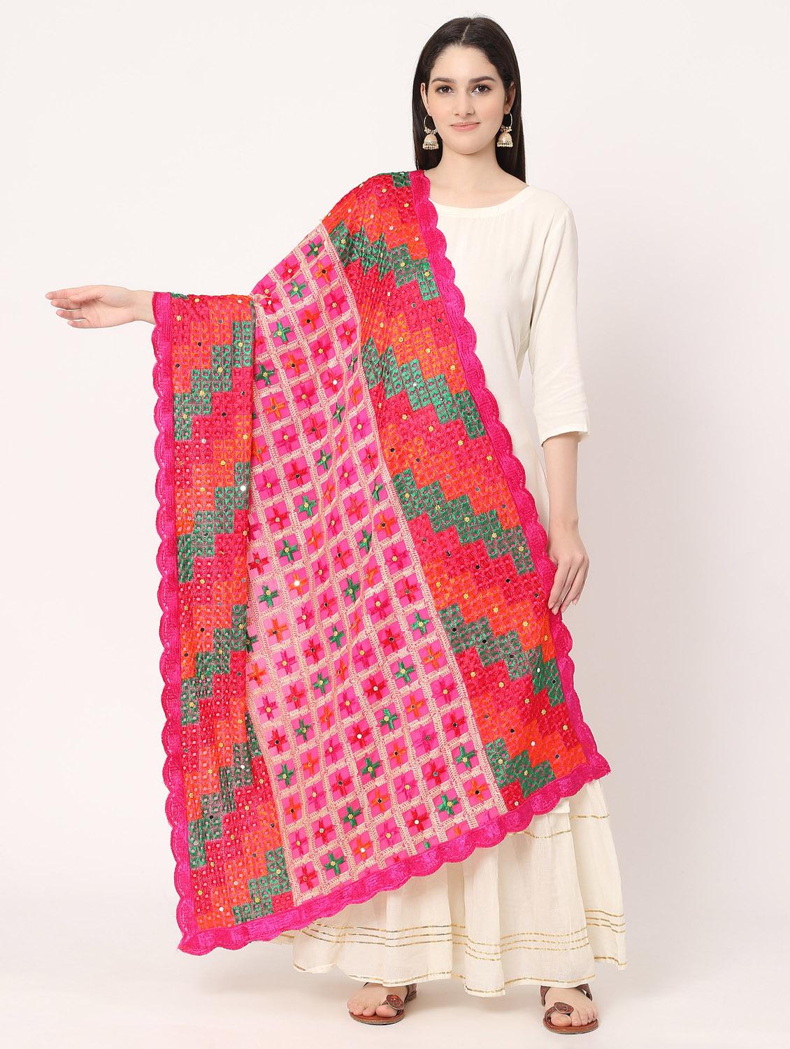 women pink embroidered dupatta - 20276638 - Zoom Image - 0