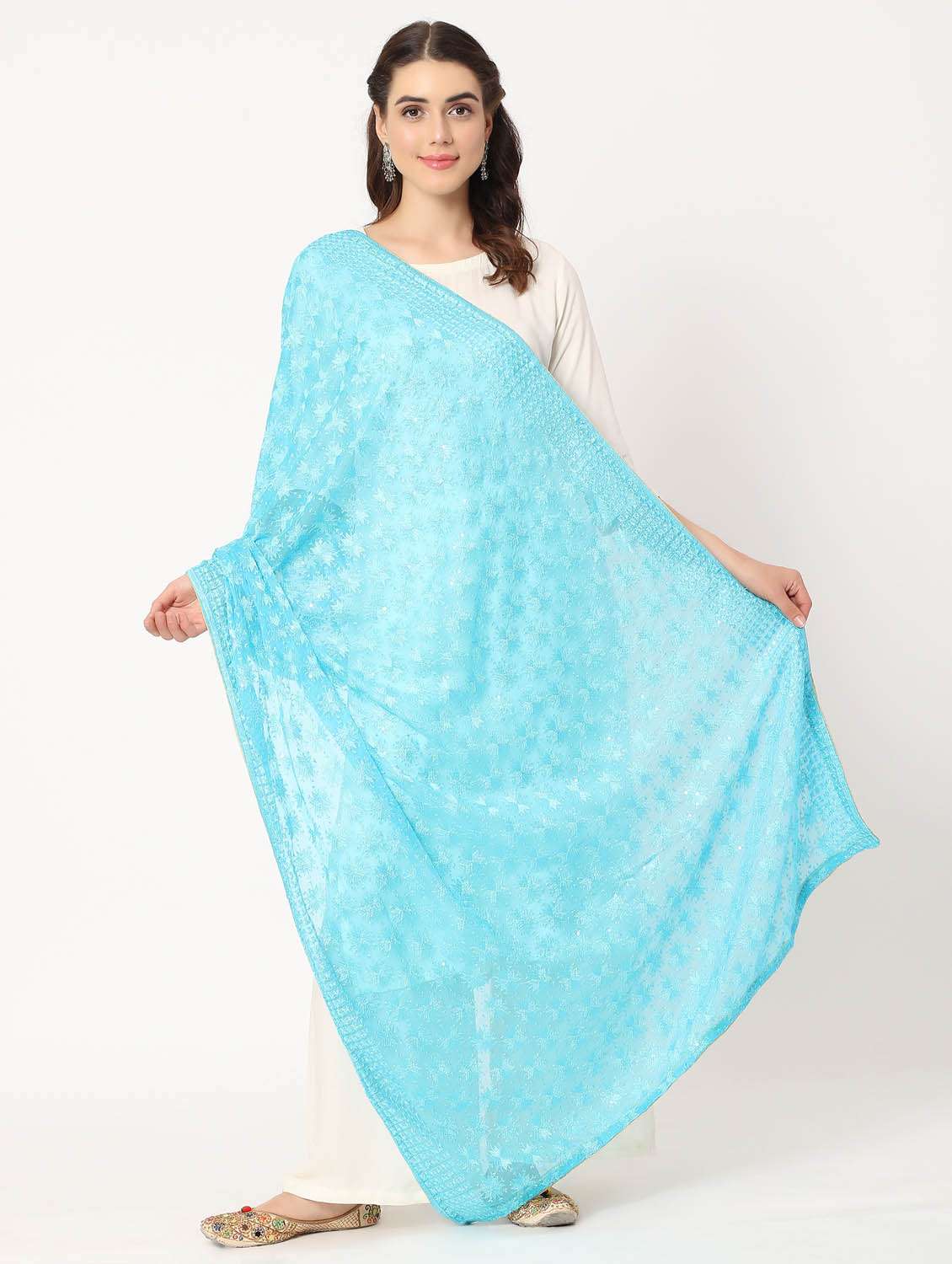blue phulkari dupatta