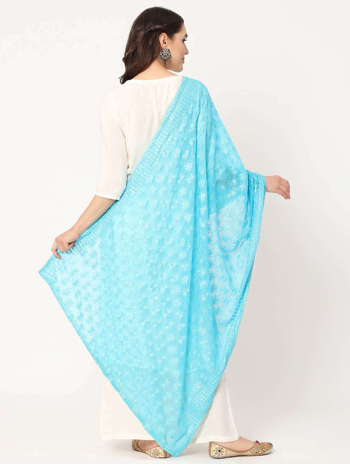 blue phulkari dupatta - 20276666 -  Standard Image - 4