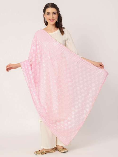 pink phulkari dupatta - 20276669 -  Standard Image - 0