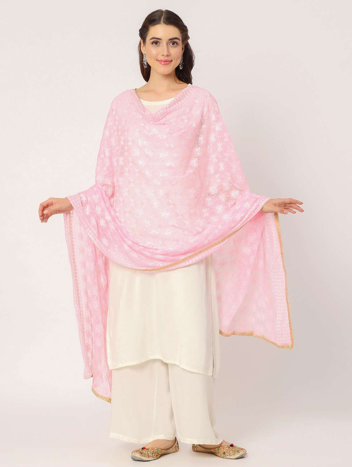 pink phulkari dupatta - 20276669 -  Standard Image - 1