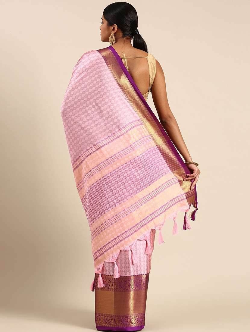 women's self design rosewater colored saree with blouse - 20276973 -  Standard Image - 1