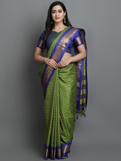 women's self design green colored saree with blouse - 20277041 - Standard Image - 0