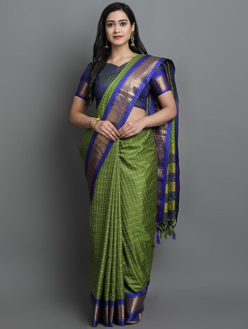 women's self design green colored saree with blouse - 20277041 - Zoom Image - 0