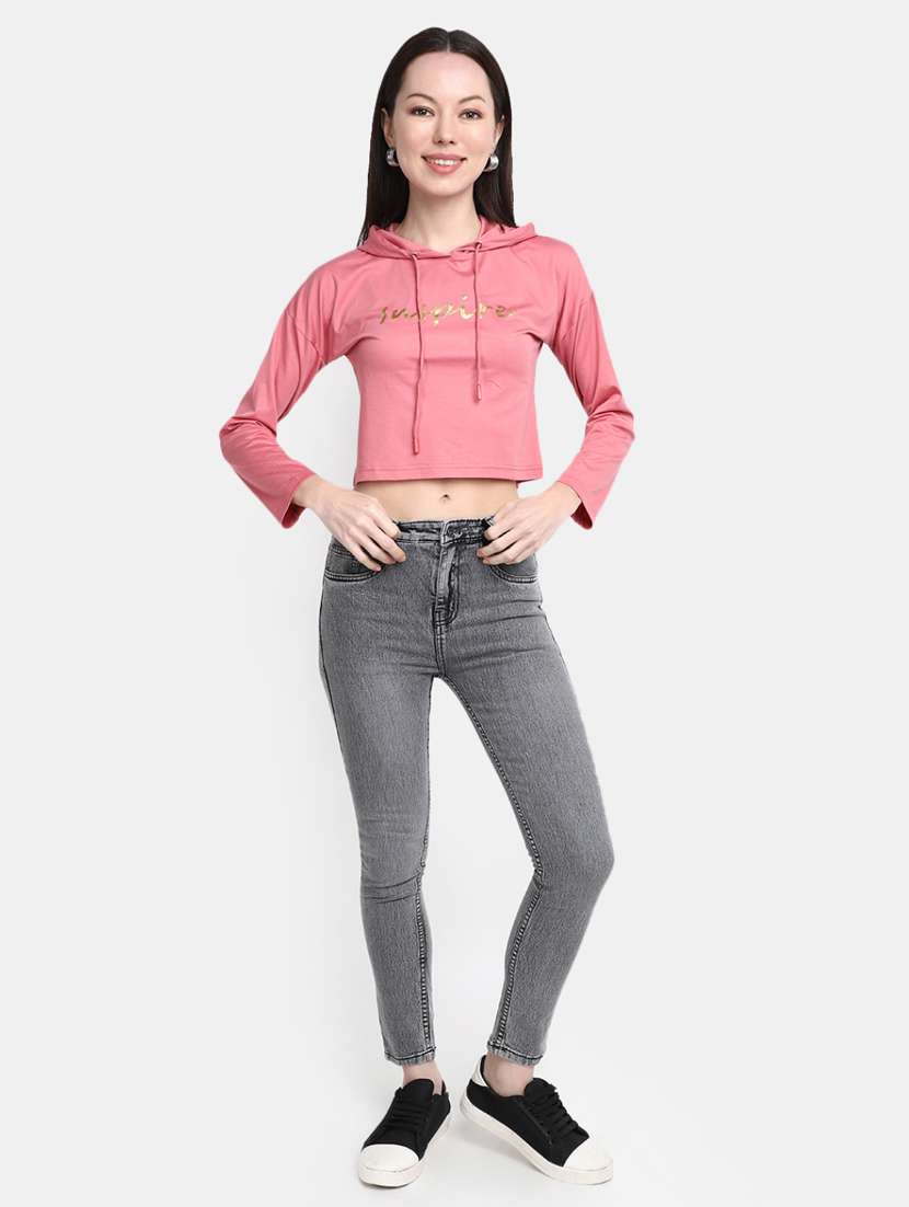 coral typography crop top - 20277762 -  Standard Image - 4