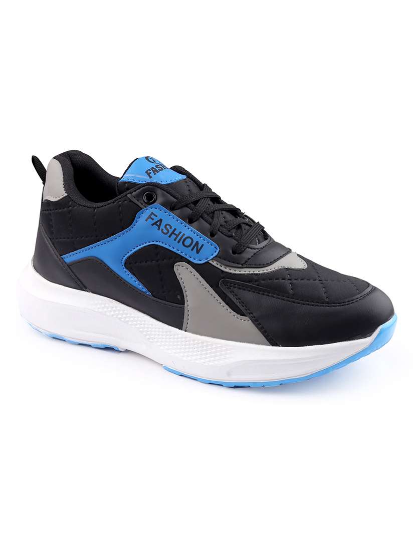 men black color block lace up sneaker - 20277830 -  Standard Image - 1