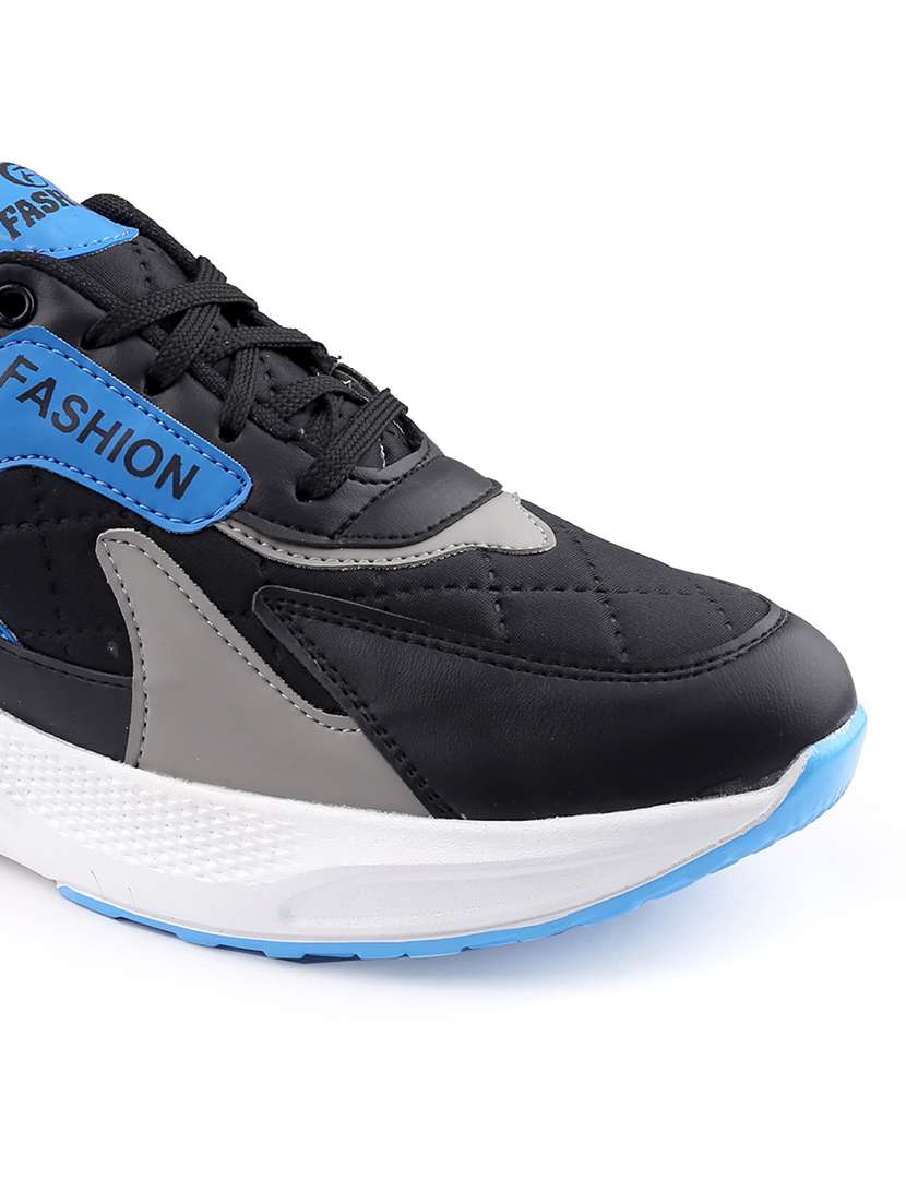 men black color block lace up sneaker - 20277830 -  Standard Image - 4