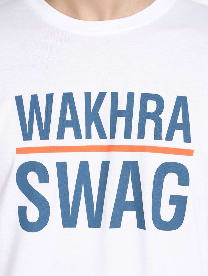 white typographic print round neck t-shirt - 20277886 -  Standard Image - 4