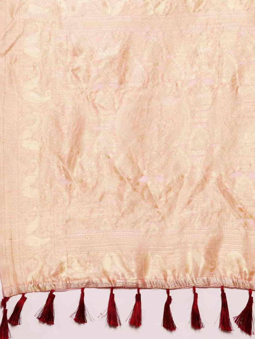 women's floral peach colored saree - 20278098 -  Standard Image - 4
