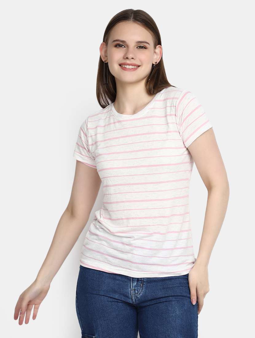 women's striped crew neck t-shirt