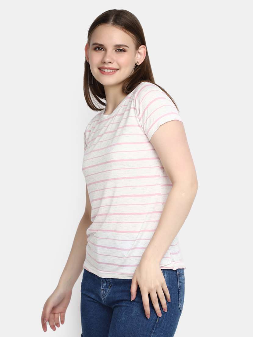 women's striped crew neck t-shirt - 20278136 -  Standard Image - 1