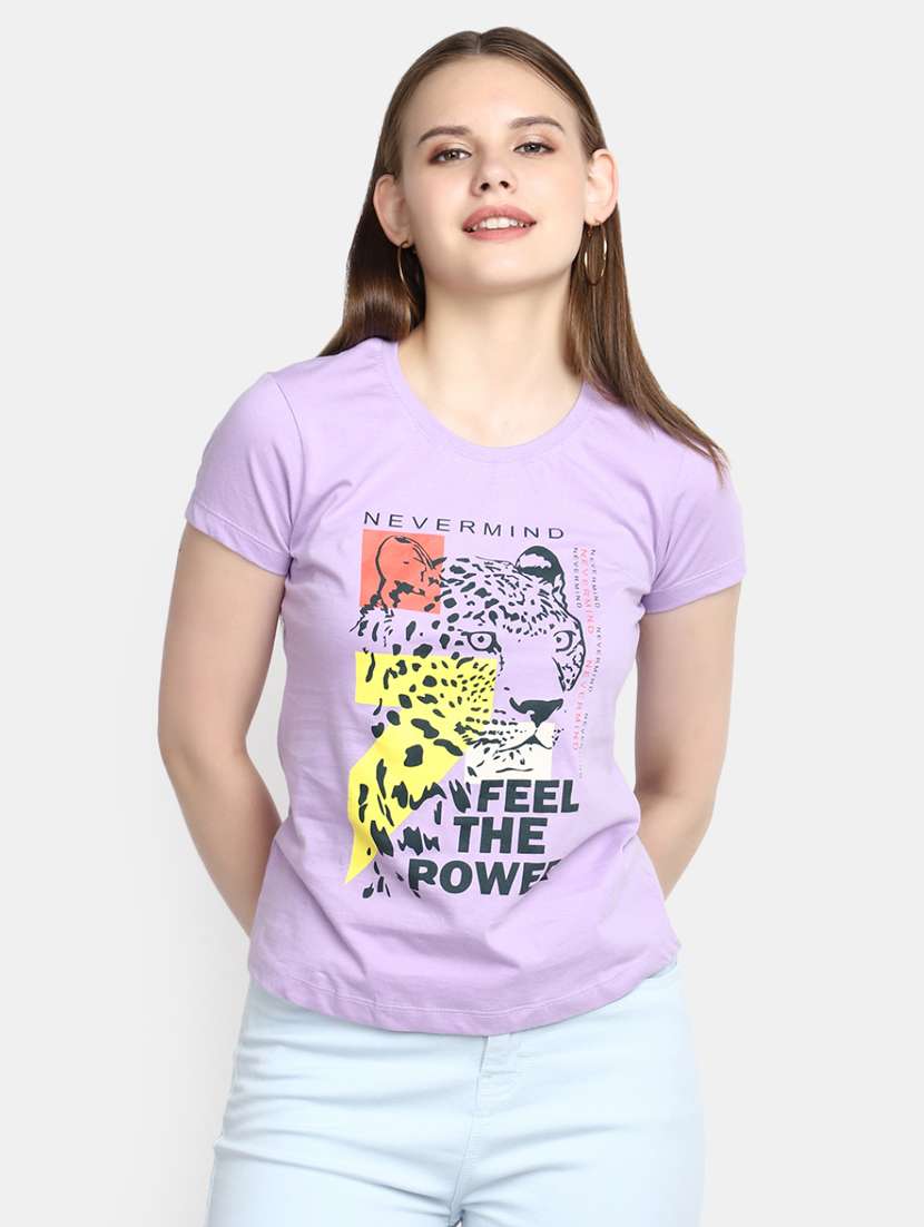 women's front print crew neck t-shirt