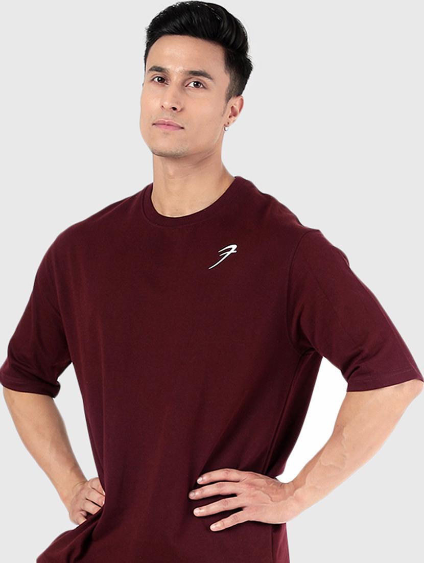 men maroon cotton t-shirt - 20280325 - Standard Image - 1
