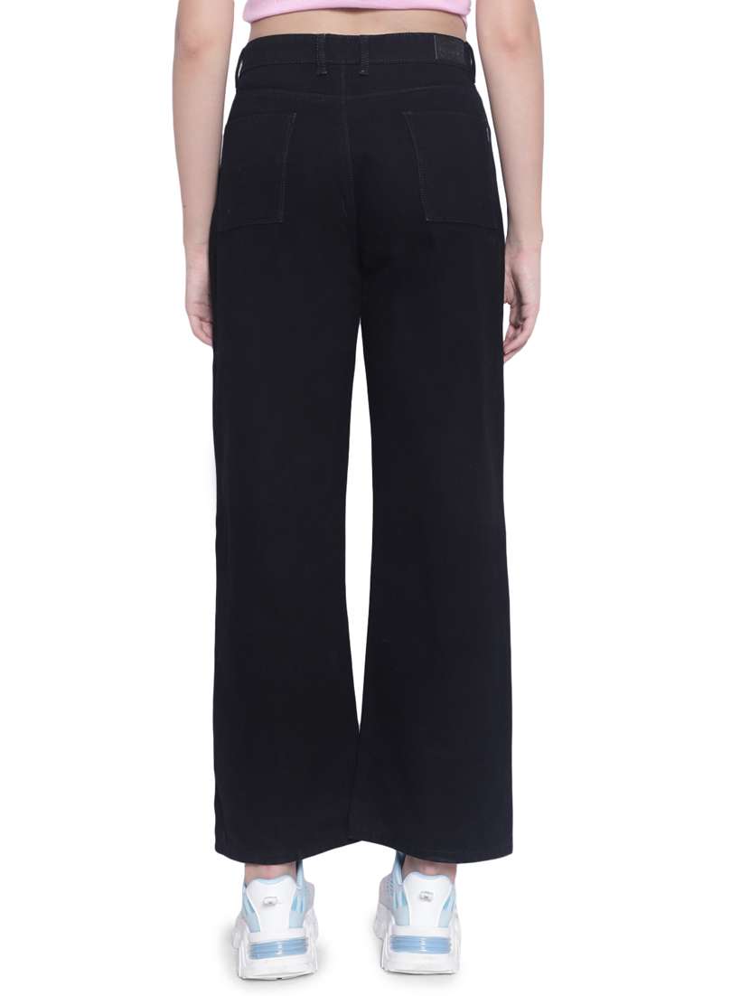 women's plain wide leg jeans - 20280338 -  Standard Image - 4