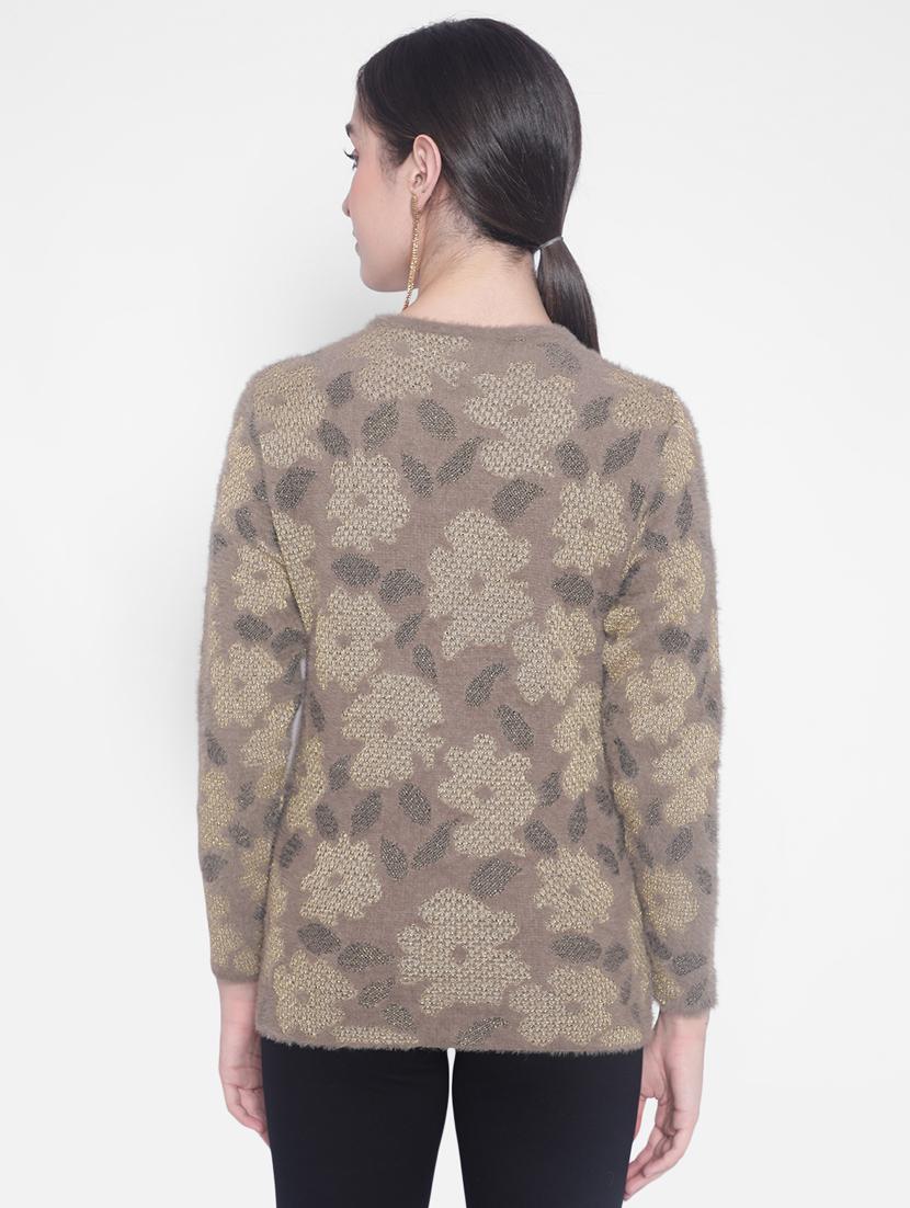 women brown floral nylon regular pullover - 20280347 - Standard Image - 4