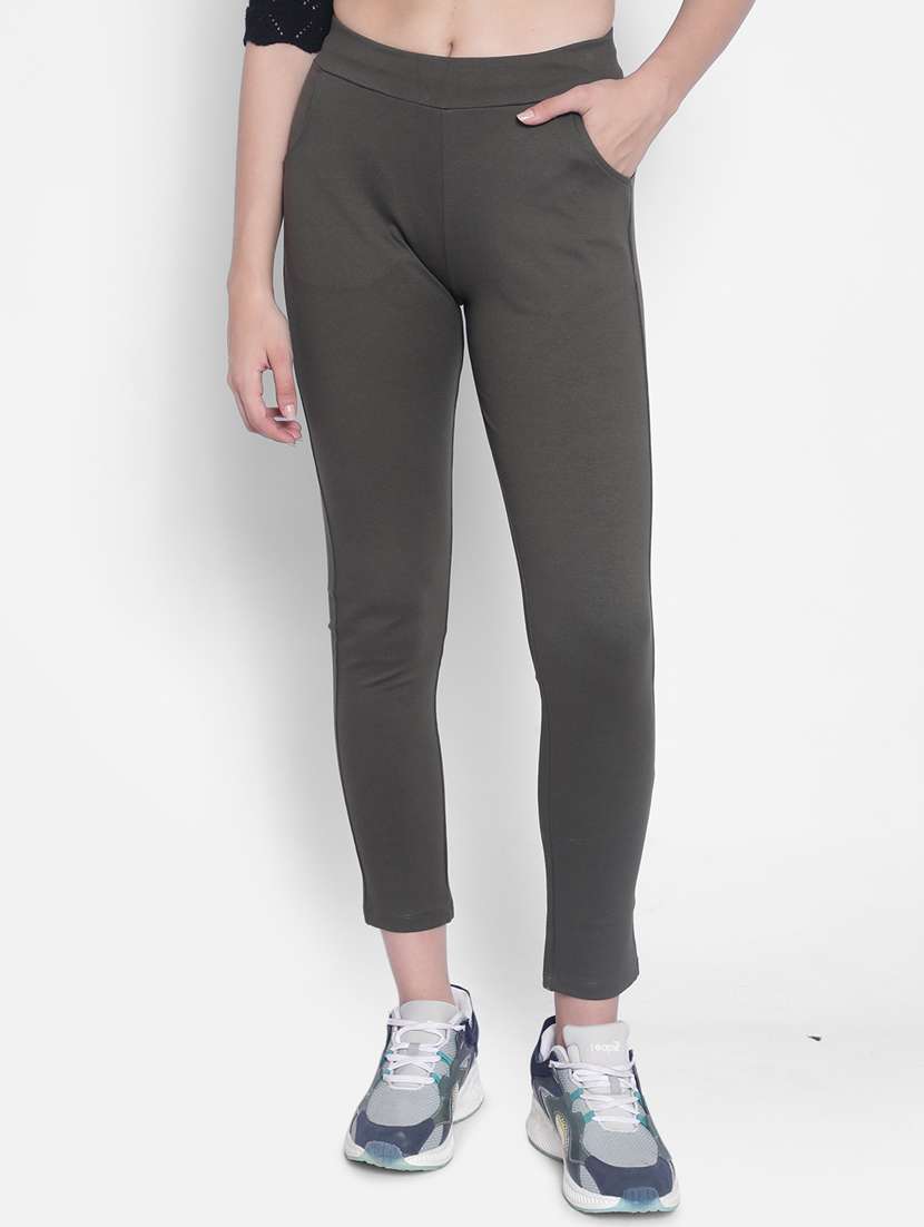 grey rayon solid  jegging