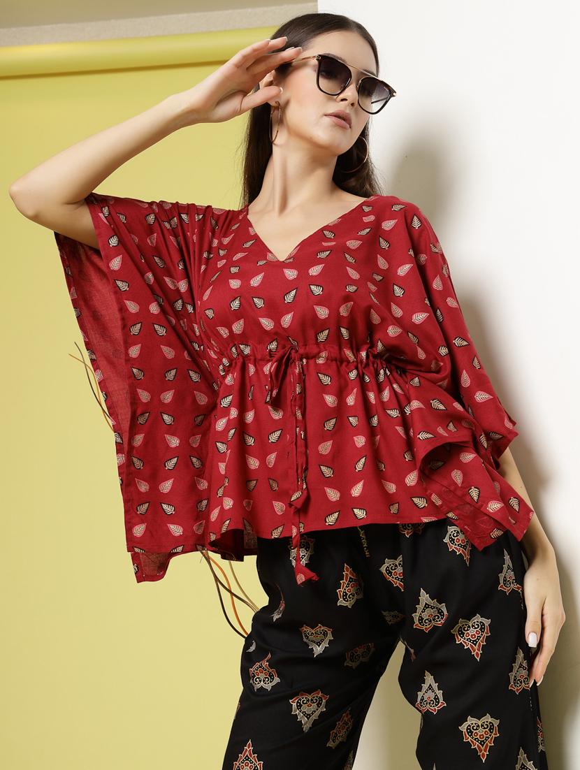 women printed top and trouser co-ord set - 20280454 - Standard Image - 4