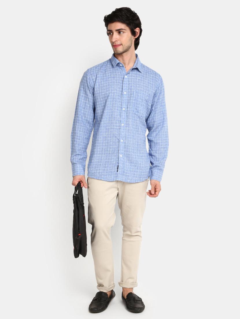 mens checks casual shirt - 20281566 - Standard Image - 4