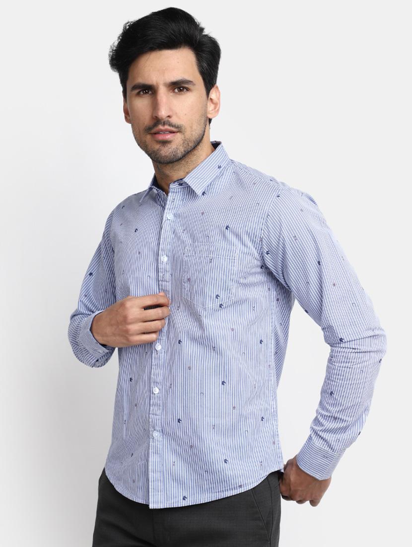 mens micro print casual shirt - 20281582 - Standard Image - 1