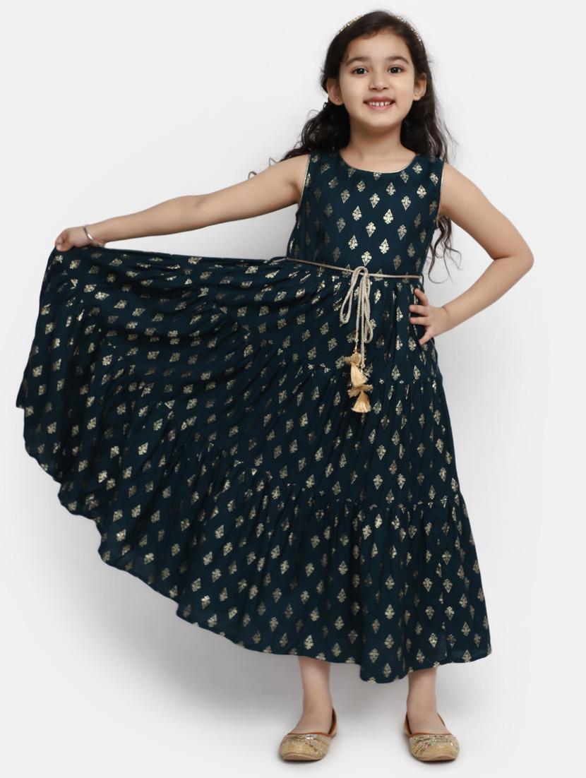 girls round neck sleeveless frock - 20282302 - Standard Image - 1