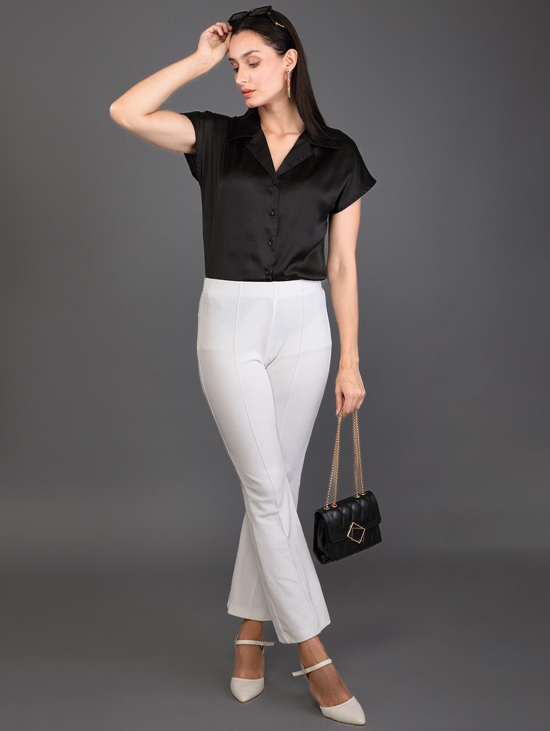 black satin lapel neck shirt - 20282367 - Standard Image - 6