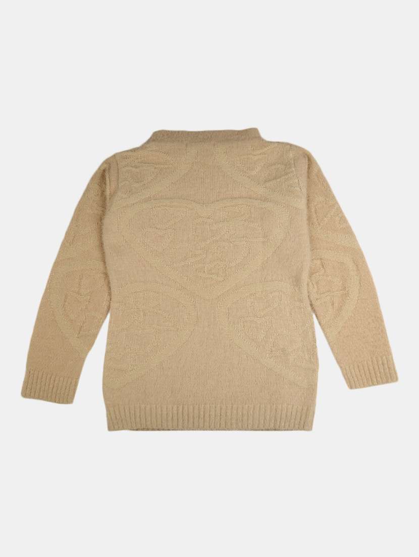 girls round neck self-designed regular sweater - 20282402 - Standard Image - 1