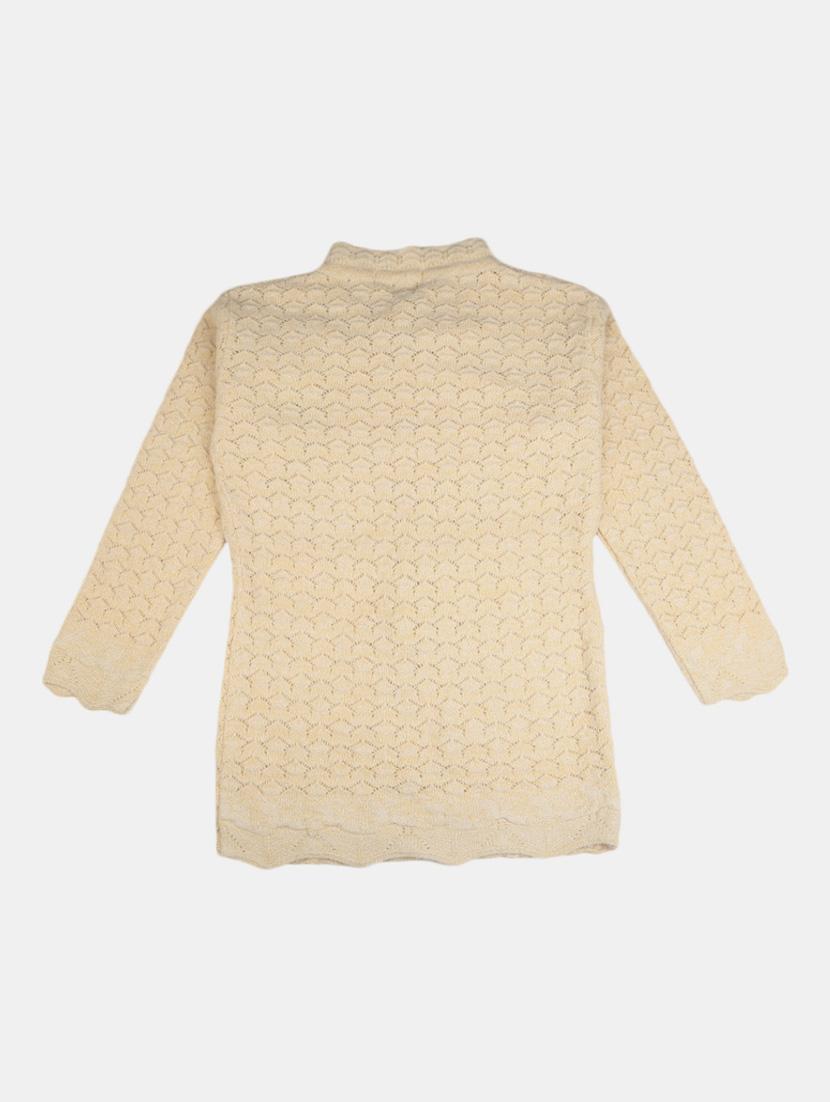girls round neck self-designed regular sweater - 20282408 - Standard Image - 1