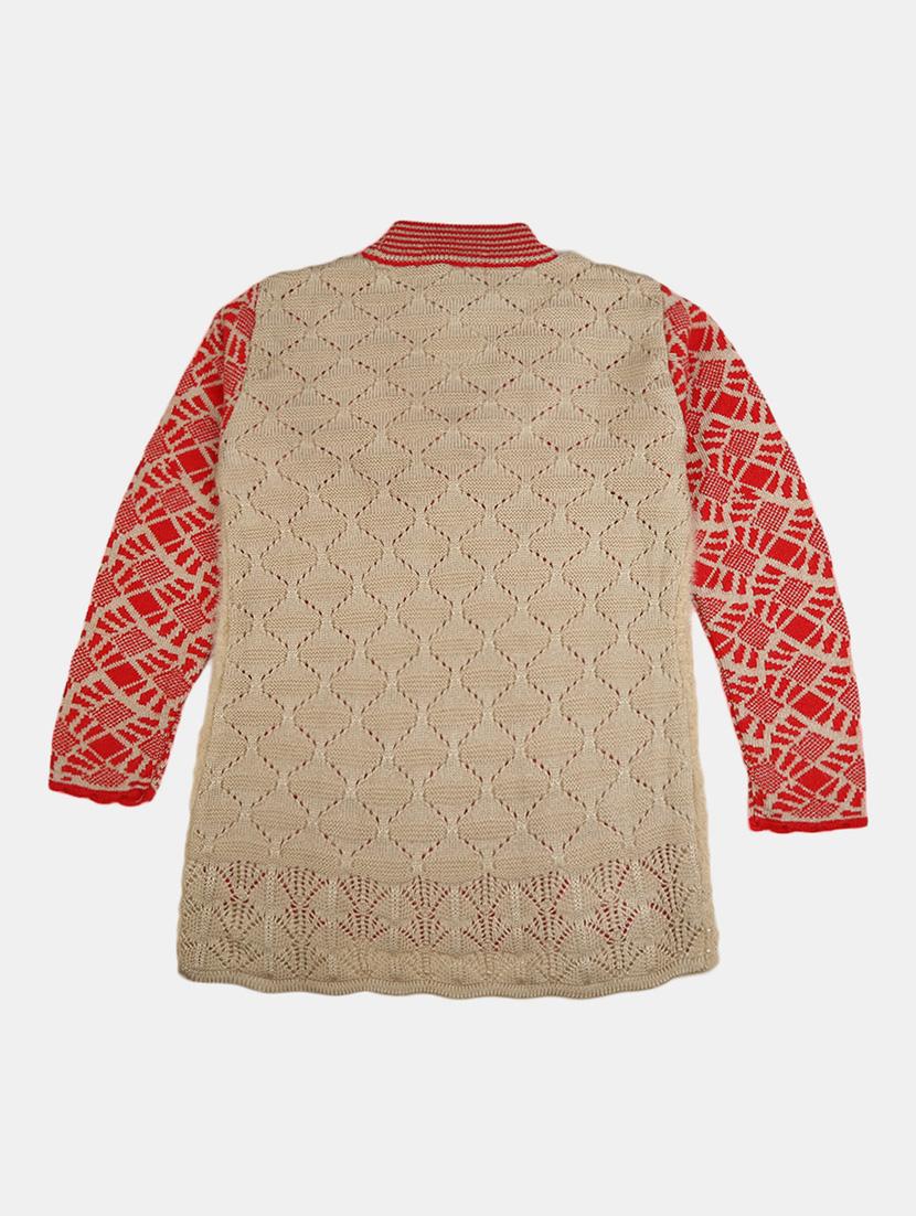 red & beige self-designed layered sweater - 20282418 - Standard Image - 1