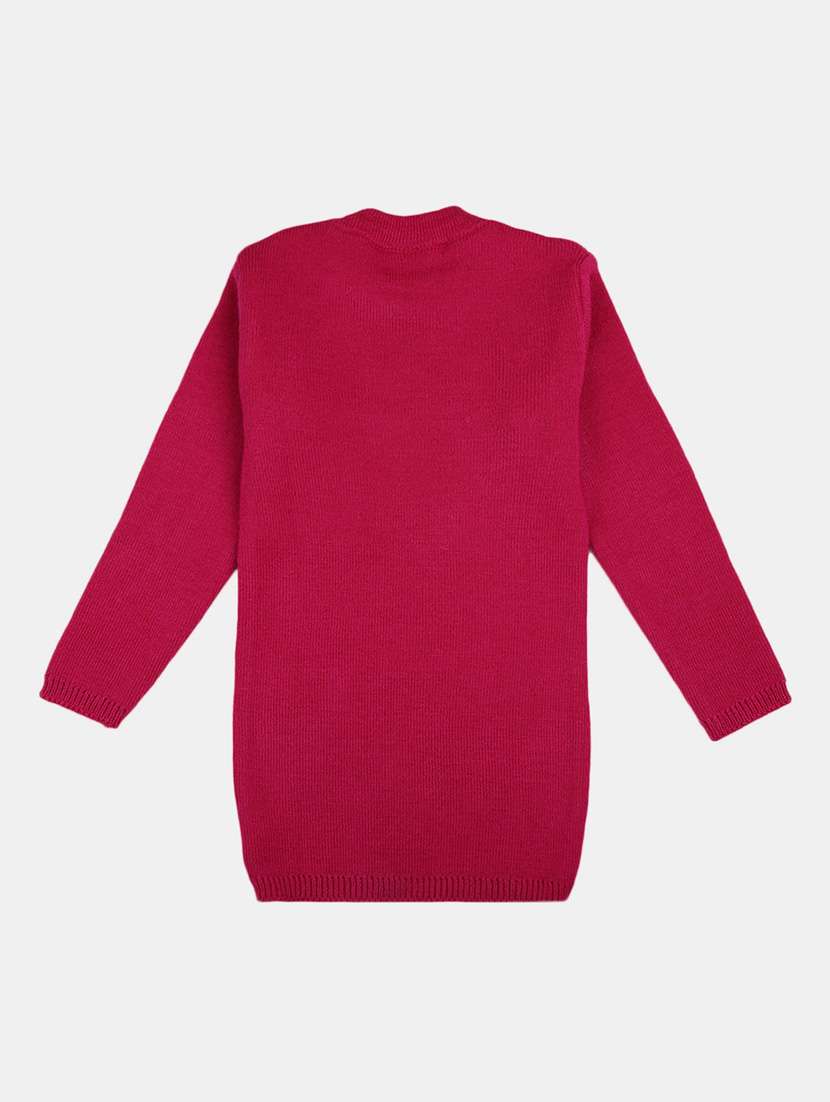 girls magenta pink cotton blend sweater - 20282427 - Standard Image - 1