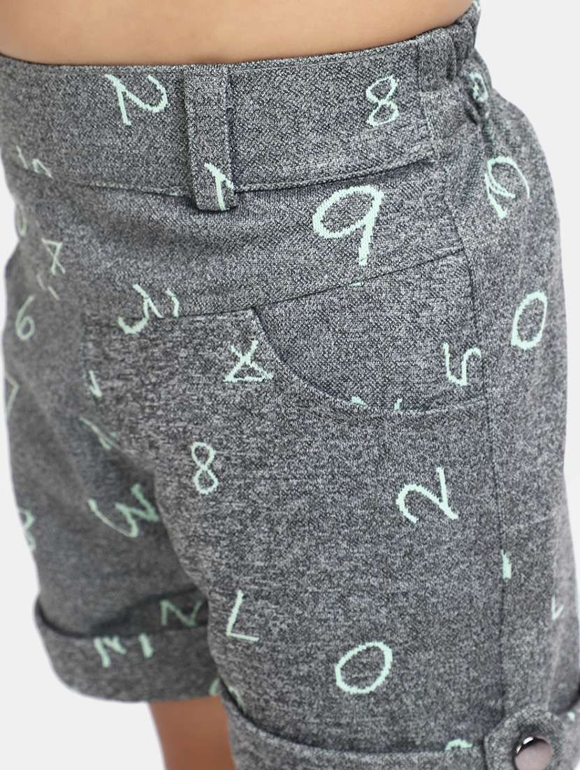 girls neck detailed top & printed shorts set - 20282600 -  Standard Image - 4