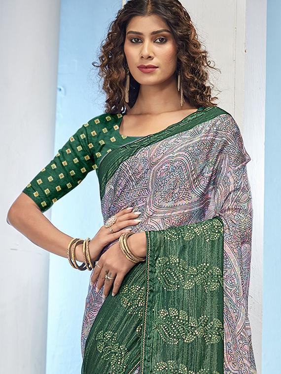 women's printed multi colored saree with blouse - 20283136 - Standard Image - 1