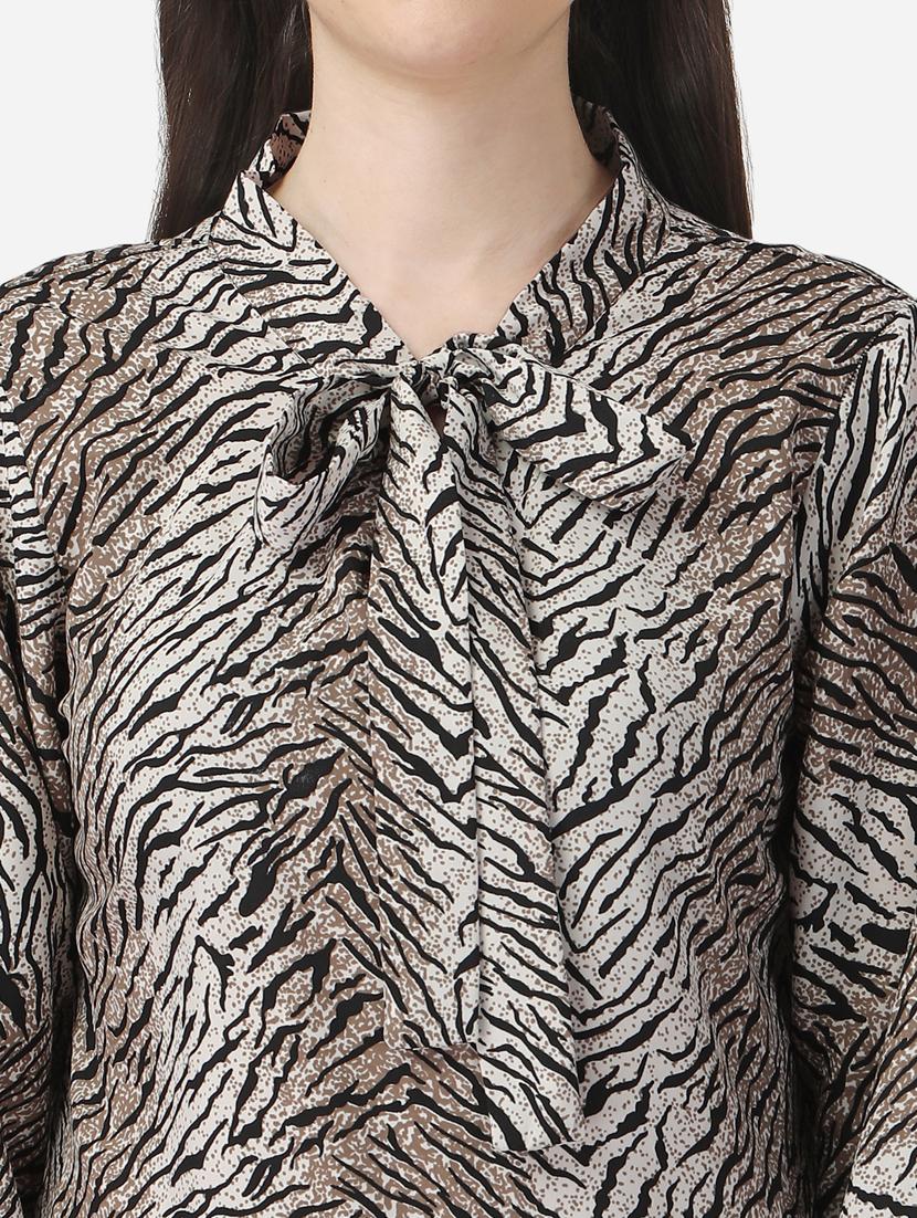 women's straight tie-up neck top - 20283928 - Standard Image - 4