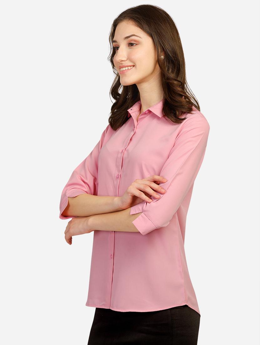 pink solid regular shirt - 20283969 -  Standard Image - 1